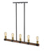 Linear Chandelier Z-Lite 472-5L-RM Rustic Mahogany Kirkland 5 Light Linear Chandelier Z-Lite