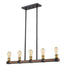 Linear Chandelier Z-Lite 472-5L-RM Rustic Mahogany Kirkland 5 Light Linear Chandelier Z-Lite