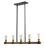 Linear Chandelier Z-Lite 472-5L-RM Rustic Mahogany Kirkland 5 Light Linear Chandelier Z-Lite