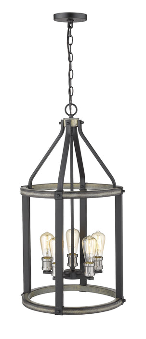 Chandelier Z-Lite 472-5P-ABB Ashen Barnboard Kirkland 5 Light Chandelier Z-Lite