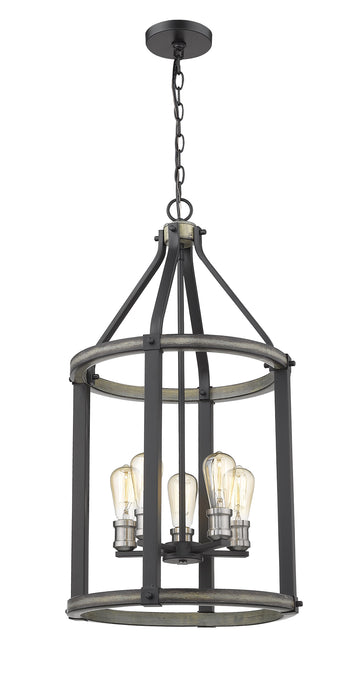 Chandelier Z-Lite 472-5P-ABB Ashen Barnboard Kirkland 5 Light Chandelier Z-Lite