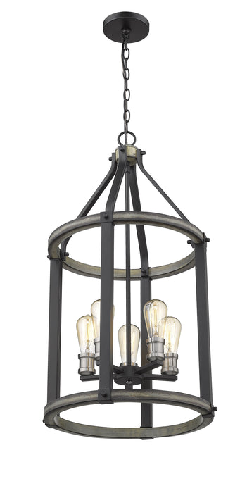 Chandelier Z-Lite 472-5P-ABB Ashen Barnboard Kirkland 5 Light Chandelier Z-Lite