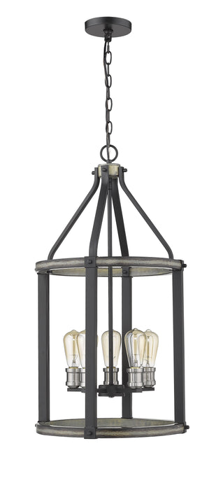Chandelier Z-Lite 472-5P-ABB Ashen Barnboard Kirkland 5 Light Chandelier Z-Lite