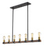 Linear Chandelier Z-Lite 472-7L-RM Rustic Mahogany Kirkland 7 Light Linear Chandelier Z-Lite