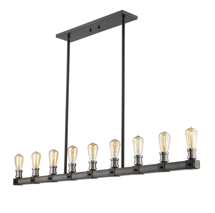 Linear Chandelier Z-Lite 472-9L-ABB Ashen Barnboard Kirkland 9 Light Linear Chandelier Z-Lite