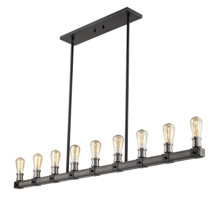 Linear Chandelier Z-Lite 472-9L-ABB Ashen Barnboard Kirkland 9 Light Linear Chandelier Z-Lite