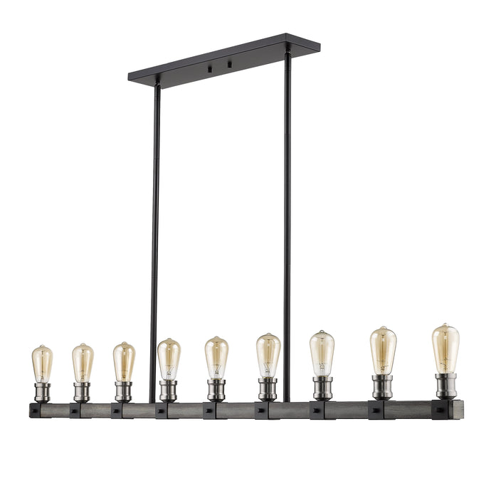 Linear Chandelier Z-Lite 472-9L-ABB Ashen Barnboard Kirkland 9 Light Linear Chandelier Z-Lite