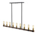 Linear Chandelier Z-Lite 472-9L-RM Rustic Mahogany Kirkland 9 Light Linear Chandelier Z-Lite