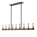 Linear Chandelier Z-Lite 472-9L-RM Rustic Mahogany Kirkland 9 Light Linear Chandelier Z-Lite