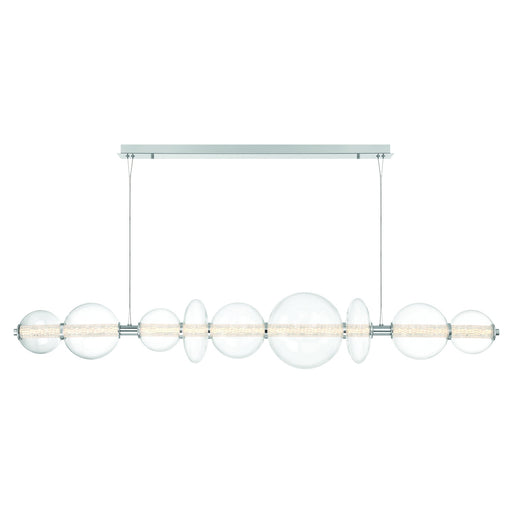 LED Chandelier Eurofase 47257-030 ATOMO 74 Inch Linear LED Chandelier Chrome/Clear Glass Eurofase