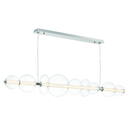 LED Chandelier Eurofase 47257-030 ATOMO 74 Inch Linear LED Chandelier Chrome/Clear Glass Eurofase