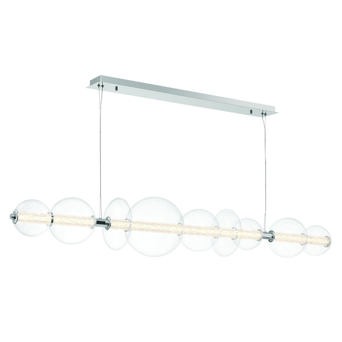 LED Chandelier Eurofase 47257-030 ATOMO 74 Inch Linear LED Chandelier Chrome/Clear Glass Eurofase