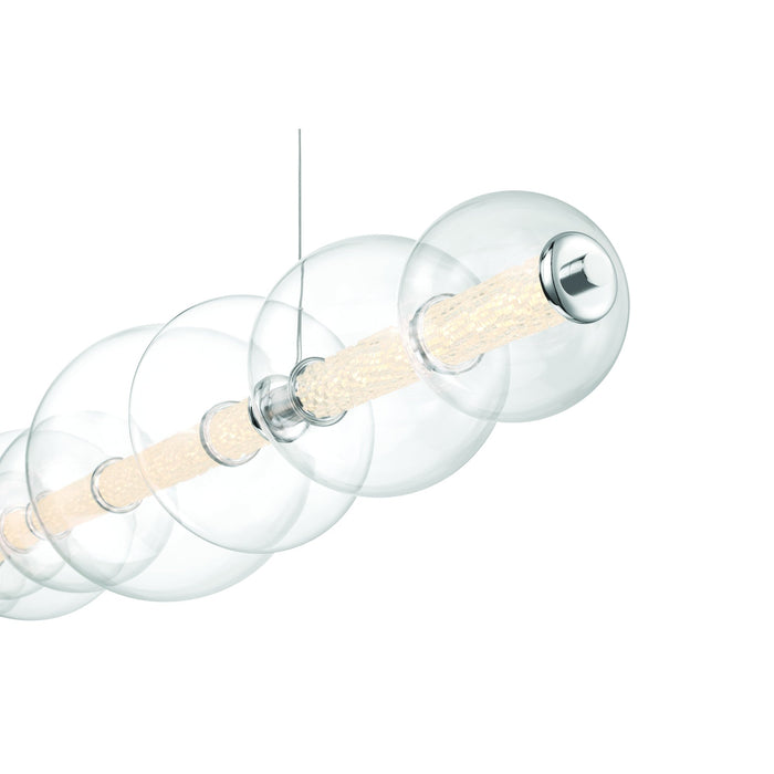 LED Chandelier Eurofase 47257-030 ATOMO 74 Inch Linear LED Chandelier Chrome/Clear Glass Eurofase
