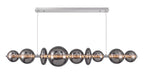 LED Chandelier Eurofase 47257-047 ATOMO 74 Inch Linear LED Chandelier Chrome/Smoked Glass Eurofase