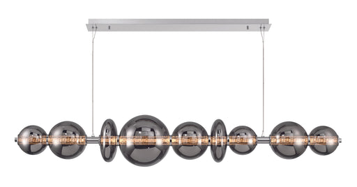 LED Chandelier Eurofase 47257-047 ATOMO 74 Inch Linear LED Chandelier Chrome/Smoked Glass Eurofase