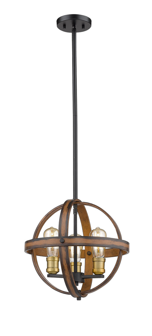 Pendant Z-Lite 472B14-RM Rustic Mahogany Kirkland 3 Light Pendant Z-Lite