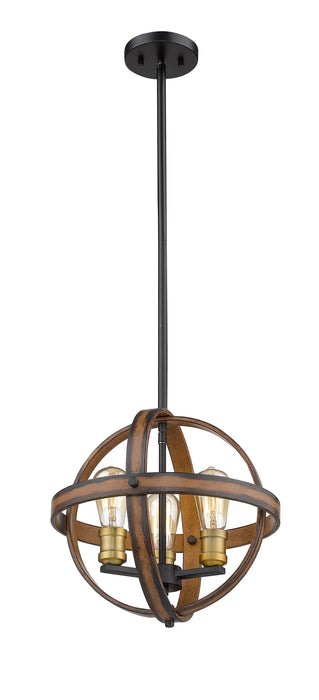 Pendant Z-Lite 472B14-RM Rustic Mahogany Kirkland 3 Light Pendant Z-Lite