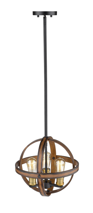 Pendant Z-Lite 472B14-RM Rustic Mahogany Kirkland 3 Light Pendant Z-Lite
