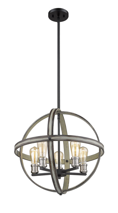 Chandelier Z-Lite 472B20-ABB Ashen Barnboard Kirkland 5 Light Chandelier Z-Lite