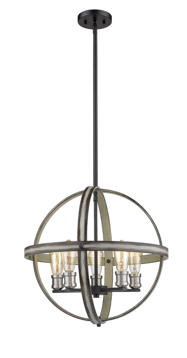 Chandelier Z-Lite 472B20-ABB Ashen Barnboard Kirkland 5 Light Chandelier Z-Lite