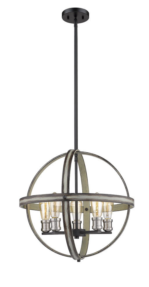 Chandelier Z-Lite 472B20-ABB Ashen Barnboard Kirkland 5 Light Chandelier Z-Lite