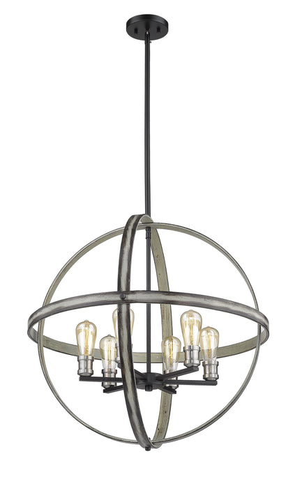 Chandelier Z-Lite 472B26-ABB Ashen Barnboard Kirkland 6 Light Chandelier Z-Lite