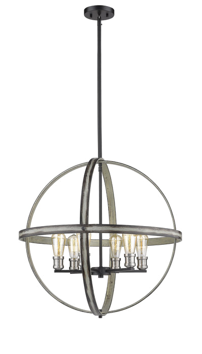 Chandelier Z-Lite 472B26-ABB Ashen Barnboard Kirkland 6 Light Chandelier Z-Lite