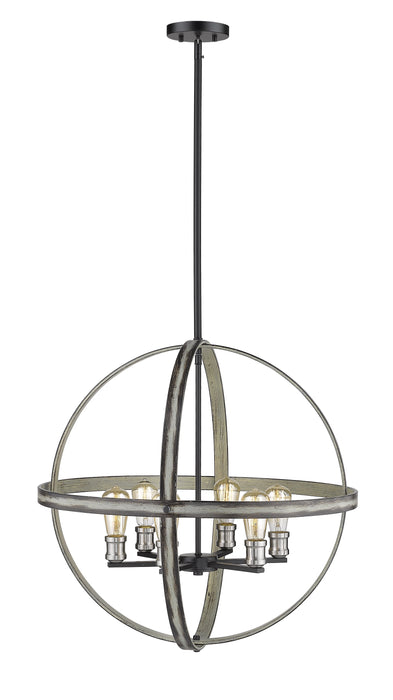 Chandelier Z-Lite 472B26-ABB Ashen Barnboard Kirkland 6 Light Chandelier Z-Lite