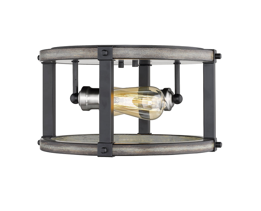 Flush Mount Z-Lite 472F2R-ABB Ashen Barnboard Kirkland 2 Light Flush Mount Z-Lite