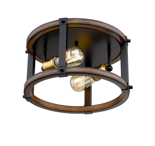Flush Mount Z-Lite 472F2R-RM Rustic Mahogany Kirkland 2 Light Flush Mount Z-Lite