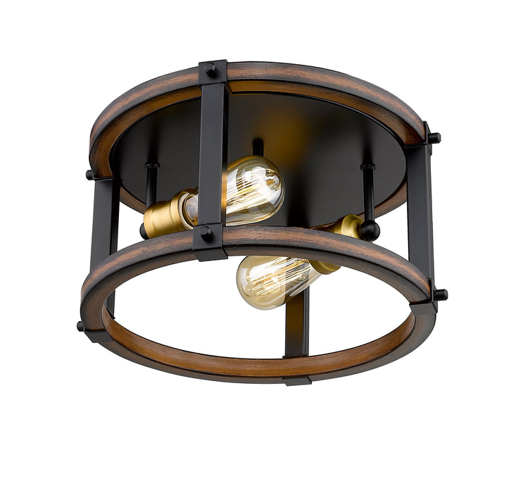 Flush Mount Z-Lite 472F2R-RM Rustic Mahogany Kirkland 2 Light Flush Mount Z-Lite