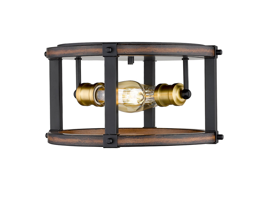 Flush Mount Z-Lite 472F2R-RM Rustic Mahogany Kirkland 2 Light Flush Mount Z-Lite
