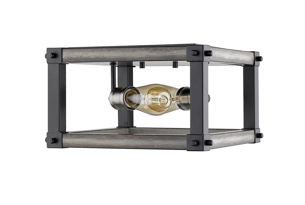 Flush Mount Z-Lite 472F2S-ABB Ashen Barnboard Kirkland 2 Light Flush Mount Z-Lite