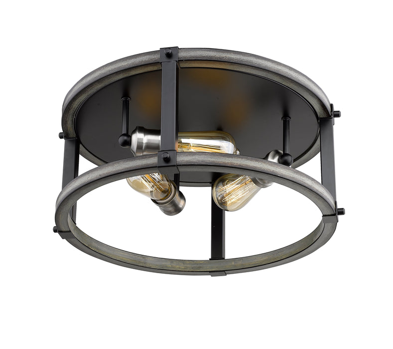 Flush Mount Z-Lite 472F3R-ABB Ashen Barnboard Kirkland 3 Light Flush Mount Z-Lite