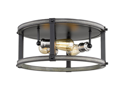 Flush Mount Z-Lite 472F3R-ABB Ashen Barnboard Kirkland 3 Light Flush Mount Z-Lite