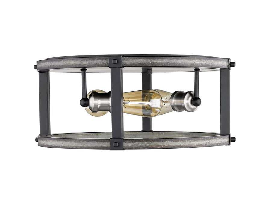 Flush Mount Z-Lite 472F3R-ABB Ashen Barnboard Kirkland 3 Light Flush Mount Z-Lite