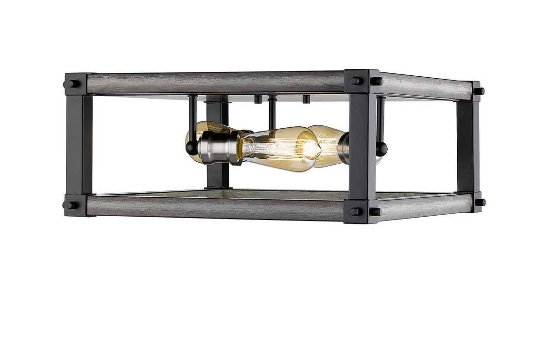 Flush Mount Z-Lite 472F3S-ABB Ashen Barnboard Kirkland 3 Light Flush Mount Z-Lite