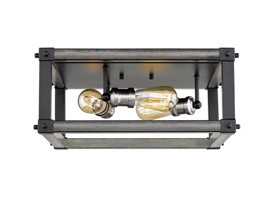 Flush Mount Z-Lite 472F3S-ABB Ashen Barnboard Kirkland 3 Light Flush Mount Z-Lite