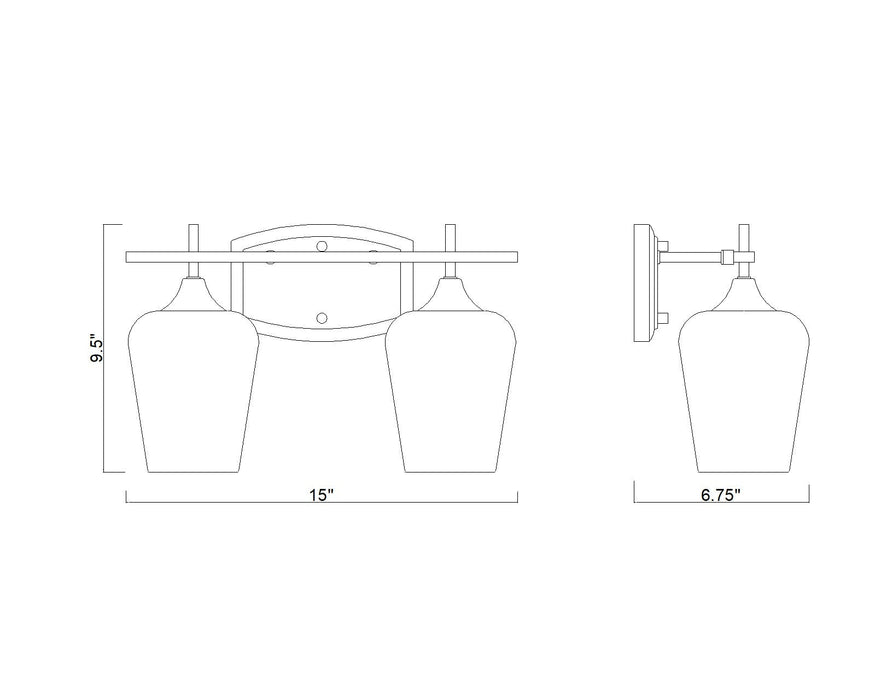 Vanity Z-Lite 473-2V-BBR Burnished Brass Joliet 2 Light Vanity Z-Lite