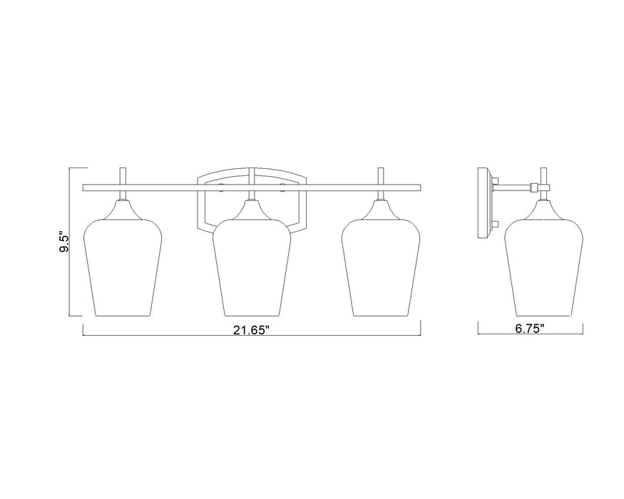 Vanity Z-Lite 473-3V-BBR Burnished Brass Joliet 3 Light Vanity Z-Lite