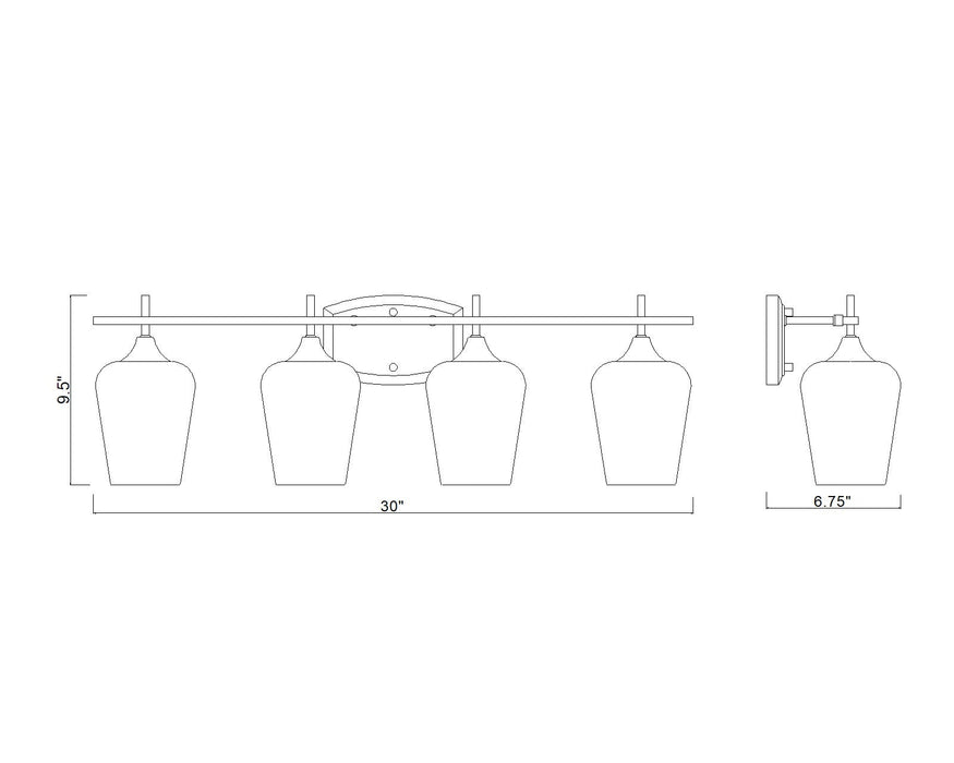 Vanity Z-Lite 473-4V-BBR Burnished Brass Joliet 4 Light Vanity Z-Lite