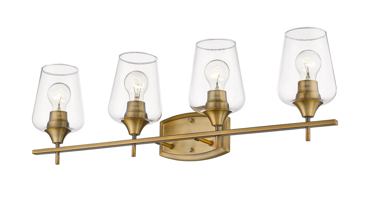 Vanity Z-Lite 473-4V-OBR Olde Brass Joliet 4 Light Vanity Z-Lite