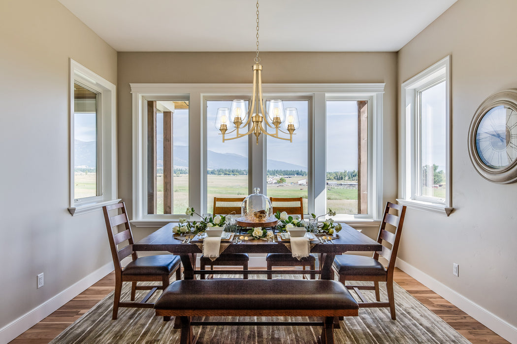 Chandelier Z-Lite 473-5BBR Burnished Brass Joliet 5 Light Chandelier Z-Lite