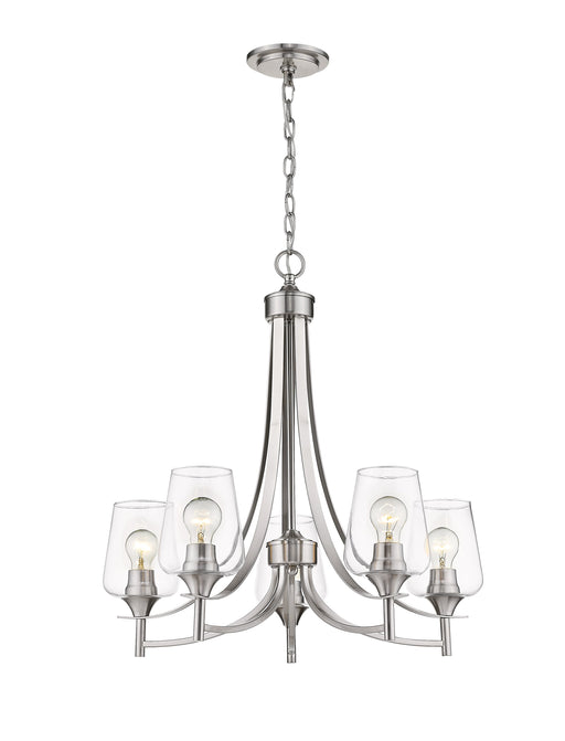 Chandelier Z-Lite 473-5BN Brushed Nickel Joliet 5 Light Chandelier Z-Lite