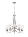 Chandelier Z-Lite 473-5BN Brushed Nickel Joliet 5 Light Chandelier Z-Lite
