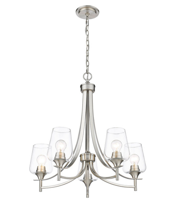 Chandelier Z-Lite 473-5BN Brushed Nickel Joliet 5 Light Chandelier Z-Lite