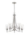 Chandelier Z-Lite 473-5BN Brushed Nickel Joliet 5 Light Chandelier Z-Lite
