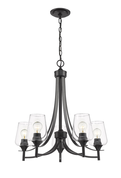 Chandelier Z-Lite 473-5MB Matte Black Joliet 5 Light Chandelier Z-Lite