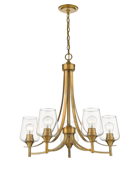 Chandelier Z-Lite 473-5OBR Olde Brass Joliet 5 Light Chandelier Z-Lite