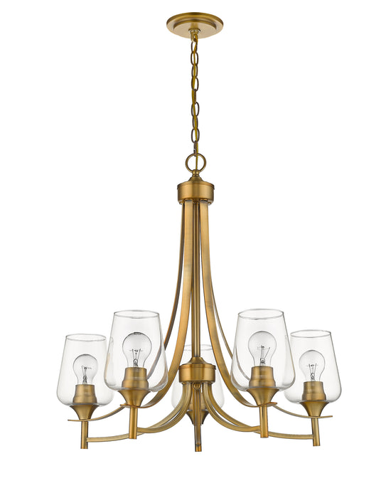 Chandelier Z-Lite 473-5OBR Olde Brass Joliet 5 Light Chandelier Z-Lite